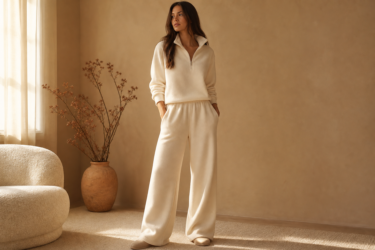 FITAURA model in fashion-forward loungewear